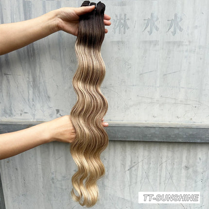 Magicae 30Inch 200g/Pc Chocolate Ombre Brown Orange Blond P27/613 Bio Body Wave Grey High Temperature Synthetic Hair Extension