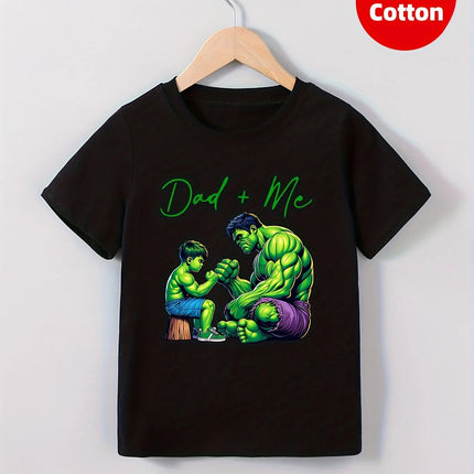 Marvel Kids' Summer T-Shirt Comfortable Breathable Fabric The Hulk Pattern Regular Fit Machine Washable Fabric Fashionable Item