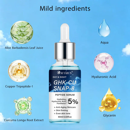 SUYARUN Anti-Aging Peptide Serum | GHK-Cu & SNAP-8 Formula for Day & Night Firming Treatment.
