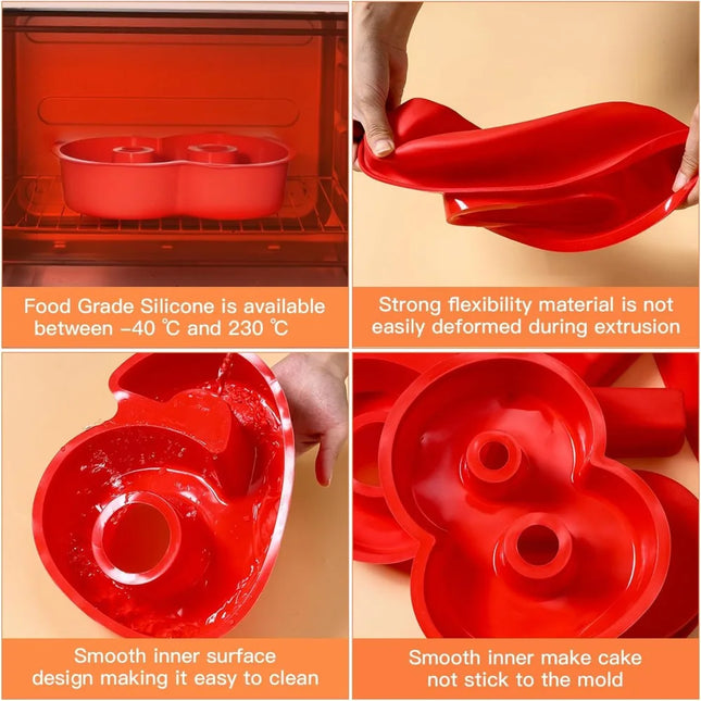 10in 3D Large Number Cake Mold 0-9 Silicone Baking Pans for Birthday Wedding Anniversary Party Decorations DIY Home Baking Tools