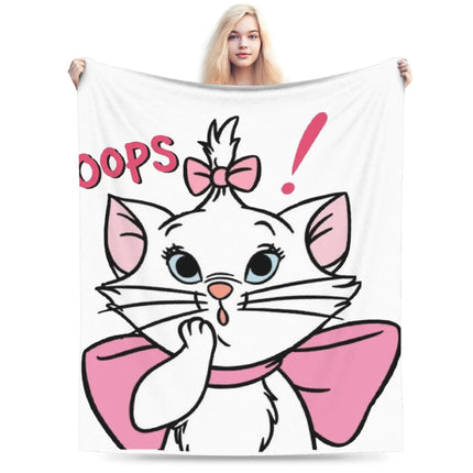 Aristocats Marie Cat Knitted Blankets Pink Wool Throw Blanket Summer Air Conditioning Portable Soft Warm Bedspread