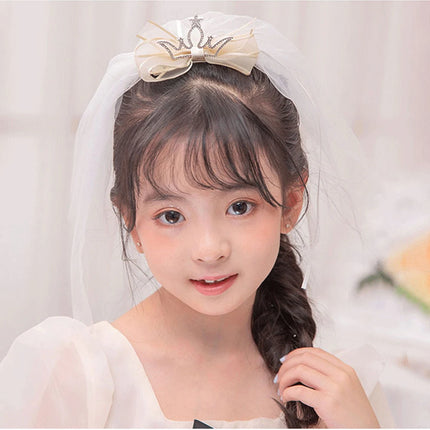 Princess Crown Hairpin Children's Cute Korean Hair Accessories Girl Diamond Hair Clips Photo Headdress For Kids