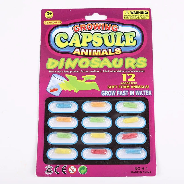 12PCS Water Growing Capsule Toys  Magic Growing Capsule Animals Gift Christmas Soft Bath Companion Water Animals Safety Toy