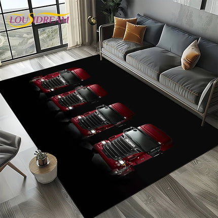 2025 New 3D S-Scania Top Class Truck Lorry Cartoon Rug Carpet for Living Room Bedroom Home Decor, Floor Mat Non-slip Sofa Doormat