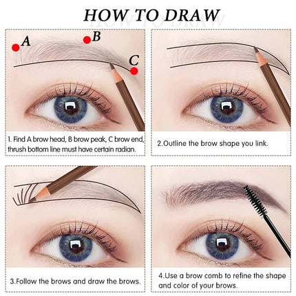 5pcs Hengsi Professional Microblading Pencil Permanent Eyebrow Pencil Tattoo Waterproof Art Tint Makeup Eye Brow Pen