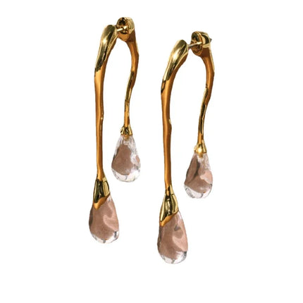 Fashion Jewelry 925 Silver Needle Resin Teardrop 2024 Trend New Back Front Dangle Earrings Hot Selling For Women Gift
