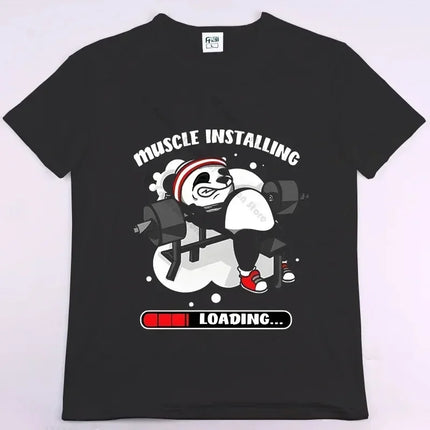 BUNS OF STEEL Rabbit Fitness Funny Gym Rat Bodybuilding Crewneck T Shirt Men Casual Short Sleeve Oversized TShirt