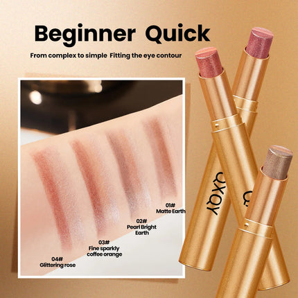Three-Color Glitter Eyeshadow Stick Matte Long-Lasting Easy to Color Eye Makeup Stick for Effortless Look Enhancement