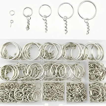 Silver Plated Metal Blank Keyring Keychain Split Ring Keyfob Key Holder Rings Women Men DIY Key Chains Key Ring Accessories