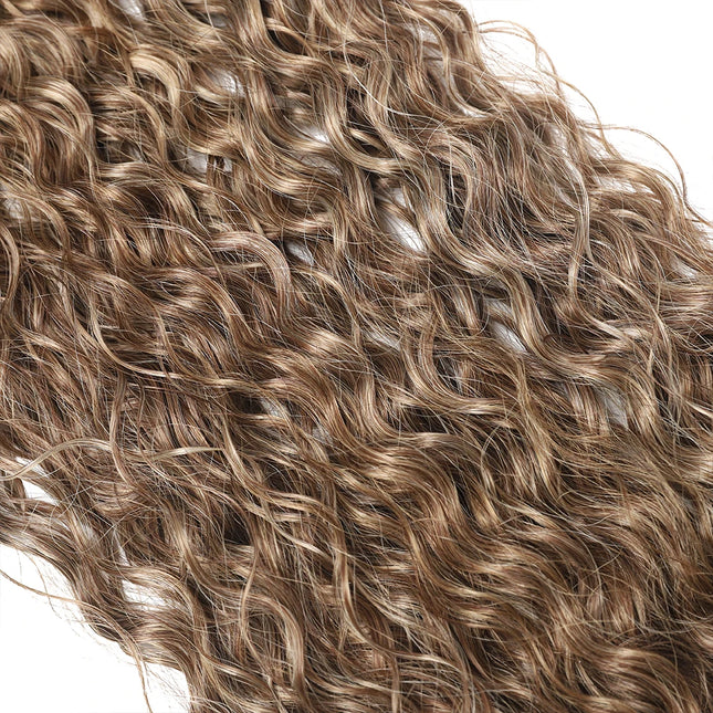 Synthetic Curly Hair Bundles Water Wave Hair Extension 1PC/Pack 50g Red-Orange Color Gold Heat Resistant Fiber Kinky Curly Hair