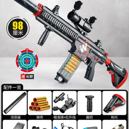 Children's Electric Continuous Firing Hand Automatic Throwing Shell M416 Soft Bullet Gun Can Fire Soft Bullet Gun Model Toy Gun