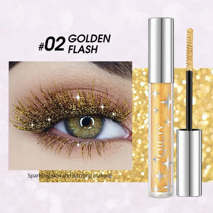 Diamond Mascara Shiny Galaxy Sequins Glitter Lash Mascara Eyelashes Waterproof Fast Dry Curling Thick Mascara Shimmer Makeup