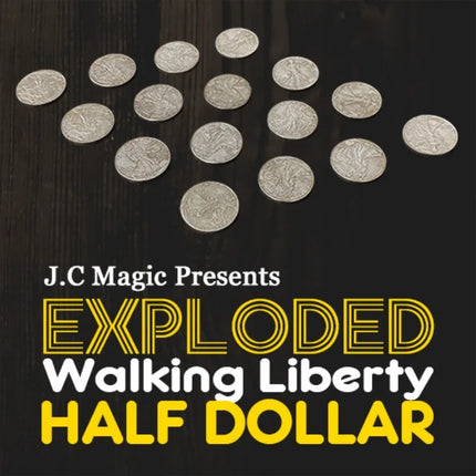 Exploded Walking Liberty Half Dollar by J.C Magie Close up Magic Tricks Coin Multiply Illusion Gimmick Magia Magicians Prop