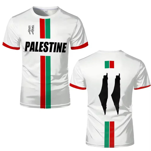 Palestine Football T Shirts For Men Summer Fashion Short Sleeve Palestinian Flag 3D Printed Casual O Neck Loose Mens Tops Tees