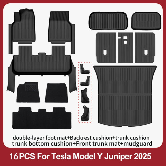 Floor Mats For 2025-2026 Tesla Model Y Juniper Premium/Performance TPE Floor Liner& Accessories Full-Door Sill Protective Cover