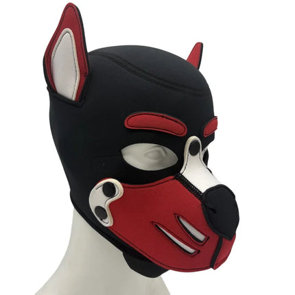 Sexy Charm Puppy Play Cosplay Mask Kit with Vibrant Full Head Ears Dog Hood for Couple BDSM Bondage Halloween Adult Sex Toys