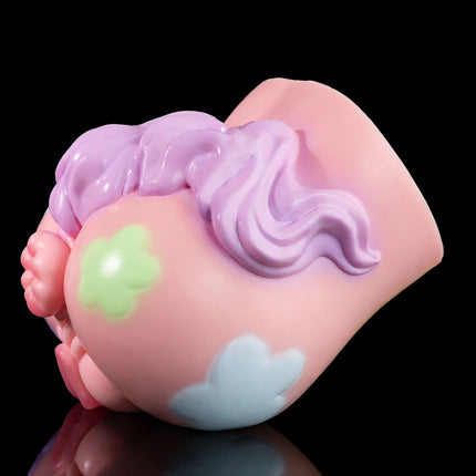 ELKKOST Soft Elastic Silicone Male Masturbator Fantasy Pocket Pussy for Men Textured Massage Channel Stroker 3D Lifelike Butt