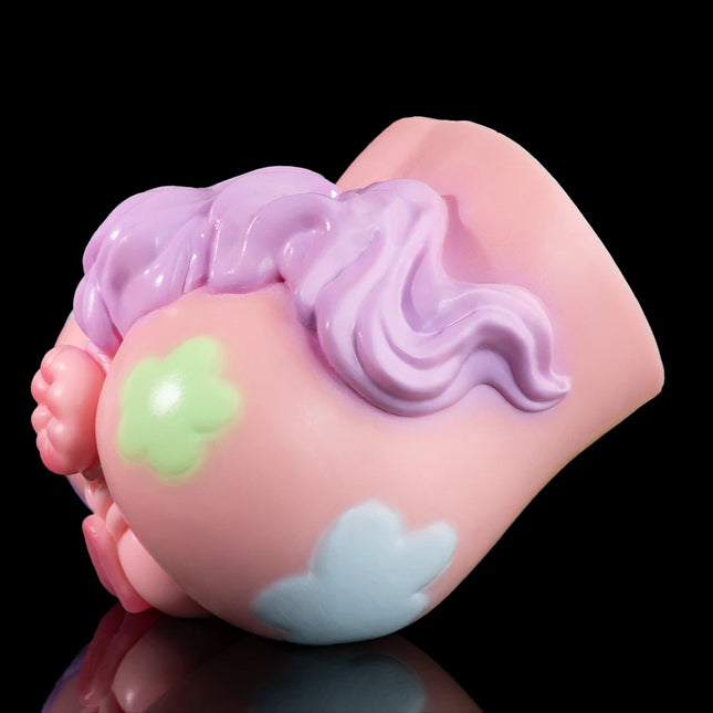 ELKKOST Soft Elastic Silicone Male Masturbator Fantasy Pocket Pussy for Men Textured Massage Channel Stroker 3D Lifelike Butt