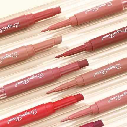 Double-Ended Lip Liner Velvet Matte Lipstick Lip Gloss Easy to Color Non-Fading Non-Stick Cup Lip Liner