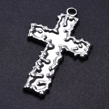 5pcs/Lot High Quality Stainless Steel Cross Pendants For Jewelry Making Supplies Metal Rose Lava Ankh Cross Charms DIY Materials