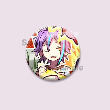 Anime Game Character Kamishiro Rui Pins PJSK Cartoon Round Brooches on Backpack Shirt Accessories Jewelry Badge Gift for Friends