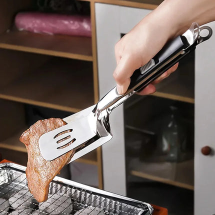 Stainless Steel Steak Clip Grill Clamp Cooking Tongs Barbecue Spatula Clip for Flipping Steak Fish Bread Household Kitchen Tool