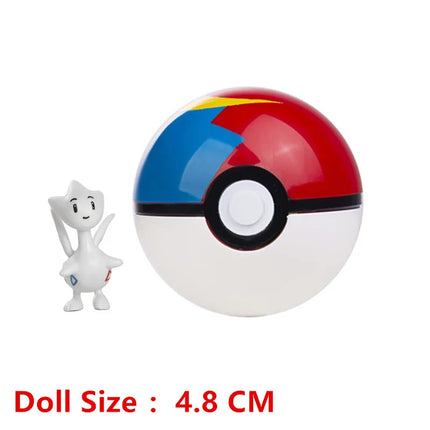 Pokemon Pokeball With Cartoon Movie Anime Figure Pikachu Charmander Eevee Squirtle Vulpix Quality Pet Action Model Toys Gifts
