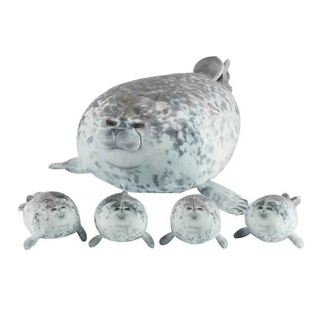 40cm Mother and Son Seal Five-Piece Plush Toy Seal Zipper Toy for Boys and Girls Christmas Halloween Gifts