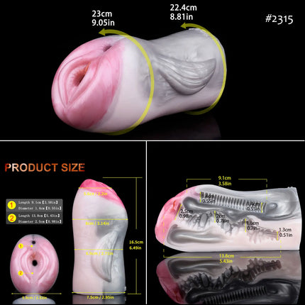 FAAK Color Mixed Ultral Soft Male Masturbator Silicone Fantasy Pussy Anal Stroker Erotic Fetish Stimulation Sex Toy for Men