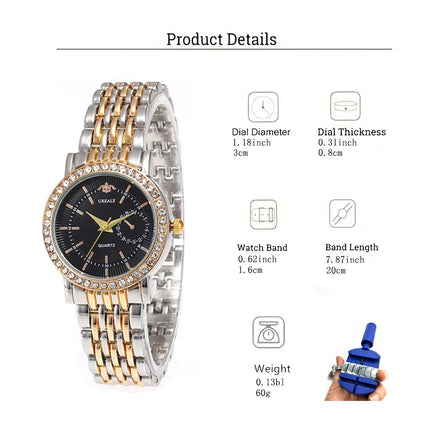 New Fashion Women Watches Stainless Steel Strip Quartz Watch Clock Fashion Casual Relogio Feminino Girl Student Women Wristwatch