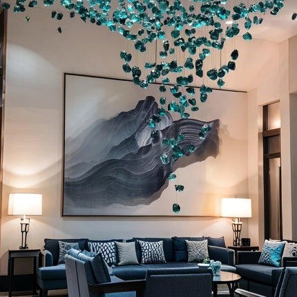 Hotel Sales High Ceiling Chandelier Lobby Restaurant Corridor Creative Hotel Engineering Glass Art Lighting Industry Chandelier
