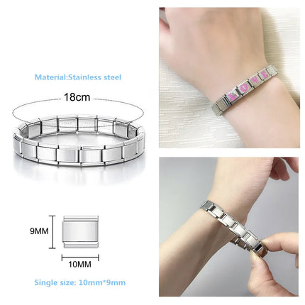 World Flag Range National Flag Bracelet Golden Module Italian Bracelet Charm Links Fit 9mm Stainless Steel DIY Making Jewellry