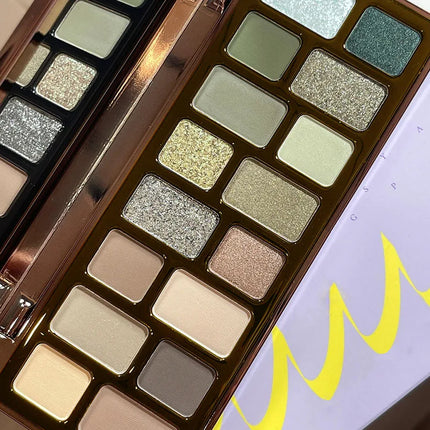 DIKALU 16 Color Eyeshadow Palette Professional Women Makeup Long-Lasting Pearly Shiny Pink Blue Green Eye Shadow Palette Glitter