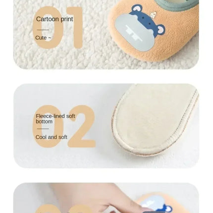 Baby Anti-slip Socks Newborn Warm Crib Floor Shoes with Rubber Sole for Children Boy Toddler Foot Girl Infant Cute Kids Slippers