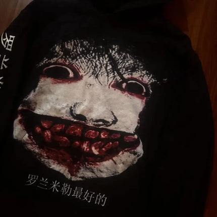 Drolandmiller Death Forest Hoodies Women Goth Streetwear Tops Grunge Punk Harajuku Sweatshirt Oversized Hoodie Y2k Clothes