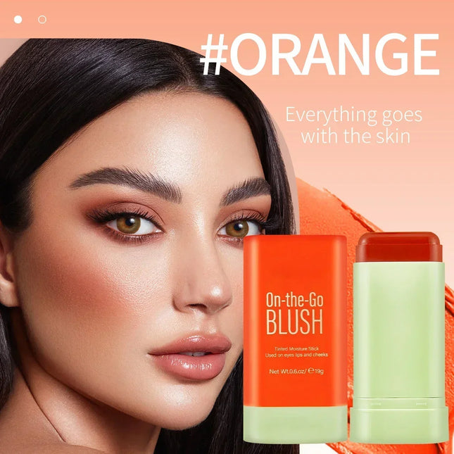 Multi-function Blush Stick Natural Cheek Face Rouge Blusher Cream Lasting High Color Rendering Brightening Skin Tone Waterproof