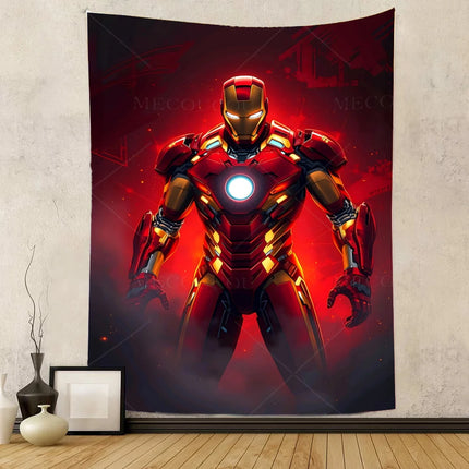 Iron Man Red Flash Backdrop for Birthday Party Decor Hero Marvel Superhero Background for Baby Shower Party Cake Table Supplies