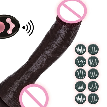 Super Long Realistic dildo Black vibrator penis telescopic Swing Heating silicone dildo remote control Dildo Vibrator for wome