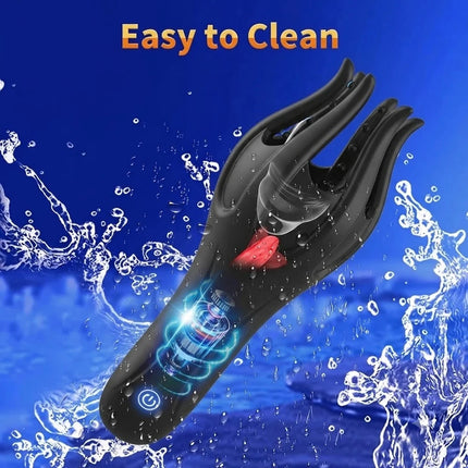 Male Penis Vibrator Glans Trainer Tongue Licking Stimulater Oral Blowjob Lasting Delay Endurance Training G Spot Masturbator