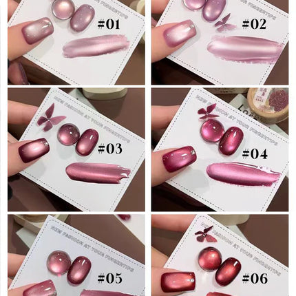 12ml Pink Flower Petal Glass Cat Magnetic Gel Nail Polish Nail Art Manicure Varnis Semi Permanent Soak UV Gel Nail Supplies