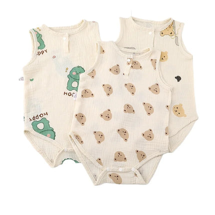 2026 New In Summer Infant Newborn Baby Girls Boys Sleeveless Cloth Cotton Outfits Kids Casual Jumpsuits Toddler Bodysuits