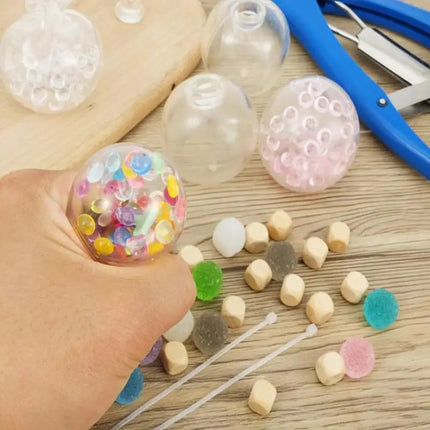 DIY Squeeze Ball Stress Ball Making Relief Kit Blank Ball Skins With Lids Filling Accessories Foam Slow Rebound Toys