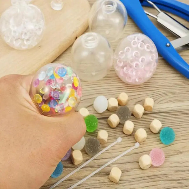 DIY Squeeze Ball Stress Ball Making Relief Kit Blank Ball Skins With Lids Filling Accessories Foam Slow Rebound Toys