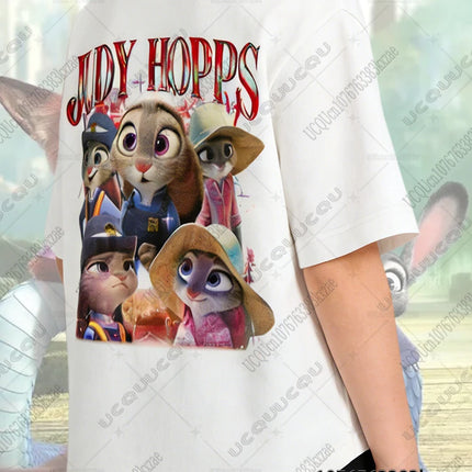 2026 The Zootopia Nick and Judy Couple Loungewear Set Summer Cotton T Shirt With Pajama Pants Oversized Suit Couple Matching Kit