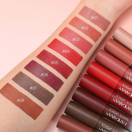 Lipliner Lip Liner Waterproof 8 Color Matte Crayon High Color Rendering Waterproof Cup Free Lipstick Tubular Lipliner Lasting