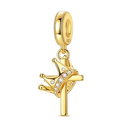 Gold Color Charms 925 Sterling Silver Original Golden Safety Chain Round Spacer Clip Charm DIY Jewelry For Women Bracelet Gift