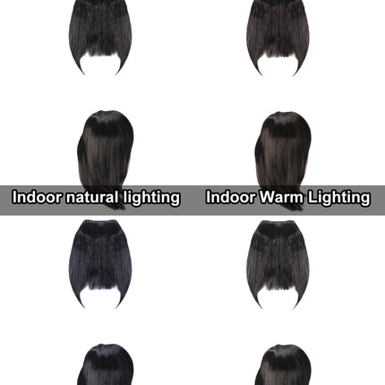 2PCS Black Drawstring Ponytail + Bangs Set, Straight Synthetic Hair Extensions, for Women Cosplay Daily Wear