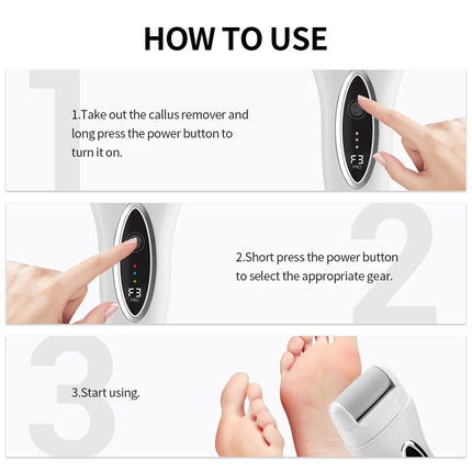 Electric Foot Grinder with Digital Display Rechargeable Callus Remover 3 speed Portable Foot  Heel Dead Skin Callu Removal Tool