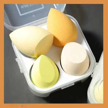 4PCS Ombre Makeup Sponge Set - Latex-Free for Foundation/Concealer, Gradient Color Mixing Egg Sponges Travel Size