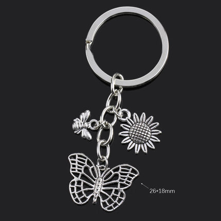 Fashion Animal Women Keychain Car Moon Cat Dog Love Heart Key Chain Friends Gift Jewelry Bag Pendant Wing Evil Eye Angel Turtles